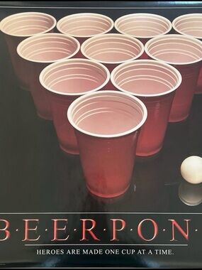 Beer Pong Red Disposable Cups – Poster Aprox Size 24x36 Inches